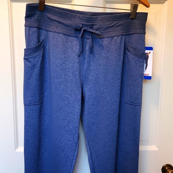 NEW. HEATHER DODGER BLUE SLACKS. 💙 2 POCKETS & DRAW STRING STRETCH WAIST. LARGE - Picture 1 of 10